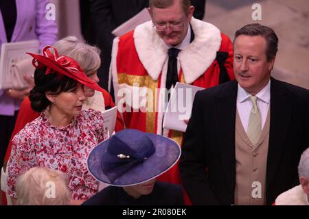 FOTO: JEFF GILBERT 06. Mai 2023. Der ehemalige britische Premierminister David Cameron und seine Frau Samantha verlassen Westm, nachdem die Gemahlin von König und Königin Westm verlassen hat Stockfoto