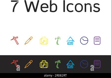 Vektor-Reihe von Leben Icons: arbeiten, Krankenhaus, Geschäftsreise, Urlaub, kompensatorische Urlaub, Verspätungen, etc.. Stock Vektor