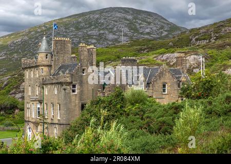 Schloss Amhuinnsuidhe in den Rocky Highlands, Harris, Insel Harris, Hebriden, Äußere Hebriden, Westliche Inseln, Schottland, Vereinigtes Königreich, Großbritannien Stockfoto