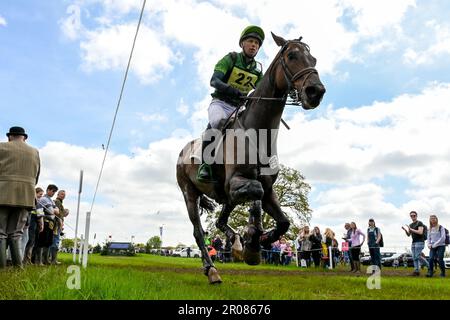 Badminton Estate, Gloucestershire, Großbritannien. 7. Mai 2023. 2023 Badminton Horse Trials Day 4; Aistis Vitkauskas aus Litauen Reitführer VG während des Langlauftests am 4. Tag des Badminton Horse Trials Credit: Action Plus Sports/Alamy Live News 2023 Stockfoto