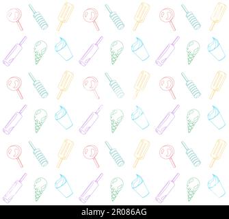 Vektor nahtloses Muster, Hintergrund von verschiedene Eissorten Stock Vektor