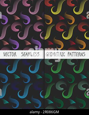 Abstrakten bunten geometrischen Musterdesigns set bunten geometrischen Musterdesigns. Vektor Stock Vektor