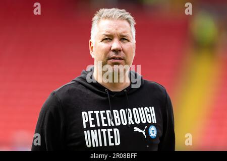 Barnsley, Großbritannien. 07. Mai 2023. Peterborough United Manager Darren Ferguson vor der Sky Bet League 1 Spiel Barnsley gegen Peterborough in Oakwell, Barnsley, Großbritannien, 7. Mai 2023 (Foto von Nick Browning/News Images) in Barnsley, Großbritannien, am 5./7. Mai 2023. (Foto von Nick Browning/News Images/Sipa USA) Guthaben: SIPA USA/Alamy Live News Stockfoto