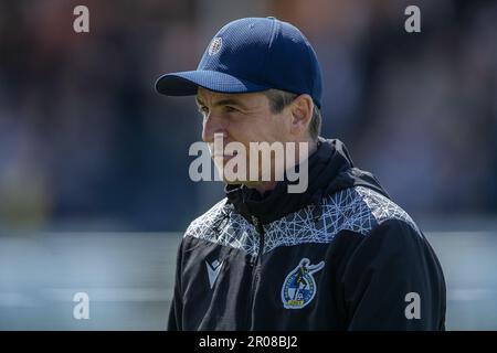 Bristol Rovers Manager Joey Barton während des Spiels Bristol Rovers vs Bolton Wanderers in der Sky Bet League 1 im Memorial Stadium, Bristol, Großbritannien, 7. Mai 2023 (Foto: Craig Anthony/News Images) Stockfoto