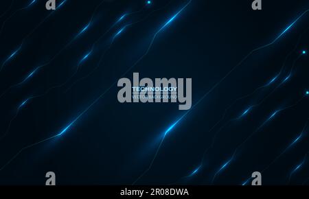 Abstrakte Platine digitale Technologie futuristische dunkelblaue Konzept Hintergrund. Elektronisches Hightech-Motherboard-Konzept. Dunkelblaue Technologien Stock Vektor