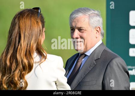 Rom, Italien. 07. Mai 2023. Antonio Tajani während der DS Automobiles 80° Italian Golf Open 2023 im Marco Simone Golf Club am 07. Mai 2023 in Rom, Italien. Kredit: Live Media Publishing Group/Alamy Live News Stockfoto