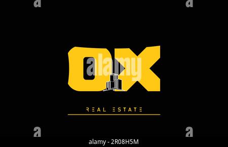 Real Estate Briefen Modern Creative Logo OX, XO Stock Vektor
