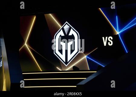 Berlin, Deutschland. 07. Mai 2023. Das Logo der europäischen E-Sport-Organisation Gaimin Gladiators Credit: Benedikt Wenck/dpa/Alamy Live News Stockfoto