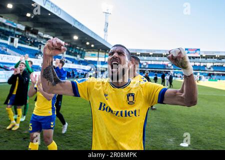 Randers, Dänemark. 07. Mai 2023. Ohi Omoijuanfo aus Broendby, NACH dem 3F. Superliga-Spiel zwischen Randers FC und Broendby IF im Cepheus Park in Randers. (Foto: Gonzales Photo/Alamy Live News Stockfoto