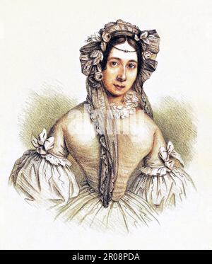 1830 Ca , Venedig , ITALIEN : die gefeierte italienische Ballerina AMALIA BRUGNOLI SAMENGO ( Samingo , 1802 - 1892 ) im TEATRO LA FENICE , Venezia . Verheiratet mit dem Koreographen und Tänzer PAOLO SAMENGO ( 1797 - 1863 ) in Neapel ( Italien ) 1828 . Porträt des Malers EUGENIO NAPOLEONE PIANTA , gedruckt von Barozzi , Venezia . DIGITAL KOLORIERT. - GESCHICHTE - FOTO STORICHE - BALLERINA - CHOREOGRAPHER - COREOGRAFO - Ballett - BALLETTO CLASSICO - Theater - TEATRO - TANZ - DANZA - KLASSIK - Tänzer - Incisione - Gravur - Illustration - Ballerino - OTTOCENTO - '800 - 800 's - PORTRÄT Stockfoto