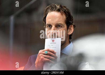 Brünn, Tschechische Republik. 07. Mai 2023. Trainer der Schweiz Patrick Fisher in Aktion während des Euro Hockey Challenge-Spiels Schweiz gegen Tschechische Republik in Brünn, Tschechische Republik, 7. Mai 2023. Kredit: Vaclav Salek/CTK Photo/Alamy Live News Stockfoto