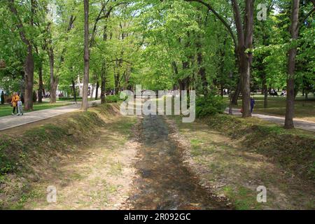 Vrnjacka Banja Stadtzentrum Stockfoto