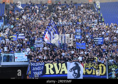 Rom, Latium. 06. Mai 2023. Inter Fans beim Spiel der Fußballserie A Roma V Inter, Rom, Italien, 06. Mai 2023 Fotografo01 Kredit: Independent Photo Agency/Alamy Live News Stockfoto