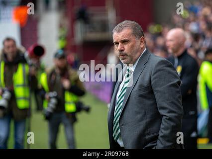 Edinburgh, Großbritannien. 07. Mai 2023. 7. Mai 2023; Tynecastle Park, Edinburgh, Schottland: Scottish Premiership Football, Hearts versus Celtic; Celtic Manager Angelos Postecoglou Credit: Action Plus Sports Images/Alamy Live News Stockfoto