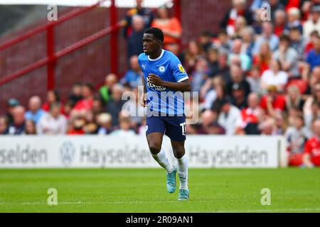 Oakwell Stadium, Barnsley, England - 7. Mai 2023 Kwame Poku (11) of Peterborough United - während des Spiels Barnsley gegen Peterborough United, Sky Bet League One, 2022/23, Oakwell Stadium, Barnsley, England - 7. Mai 2023 Guthaben: Arthur Haigh/WhiteRosePhotos/Alamy Live News Stockfoto