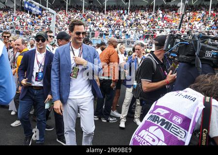 FEDERER Roger, ehemaliger Tennisspieler, Portrait während der Formel 1 Crypto.com des Miami Grand Prix 2023, 5. Runde der Formel-1-Weltmeisterschaft 2023 vom 05. Bis 07. Mai 2023 auf dem Miami International Autodrome, in Miami Gardens, Florida, Vereinigte Staaten von Amerika - Foto: Florent Gooden/DPPI/LiveMedia Stockfoto