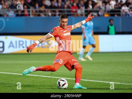 Troyes, Frankreich. 07. Mai 2023. Troyes Torwart Gauthier Gallon während der französischen Meisterschaft Ligue 1 Fußballspiel zwischen Estac Troyes und Paris Saint-Germain am 7. Mai 2023 im l'Aube Stadion in Troyes, Frankreich - Foto Jean Catuffe/DPPI Credit: DPPI Media/Alamy Live News Stockfoto