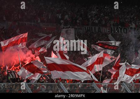 Buenos Aires, Argentinien. 07. Mai 2023. Argentinien, Buenos Aires - 07. Mai 2023: Fans während des Torneo Binance 2023 von Argentinien Liga Profesional Match zwischen River Plate und Boca Juniors am Estadio Monumental, Buenos Aires, Argentinien. Foto: SFSI/Diego Halisz Credit: Sebo47/Alamy Live News Stockfoto