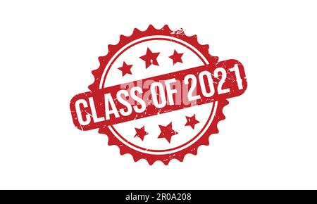 Klasse des 2021-Stempels aus Gummi. Abbildung der Klasse des 2021-Dichtungsvektors des Grunge-Stempels Stock Vektor