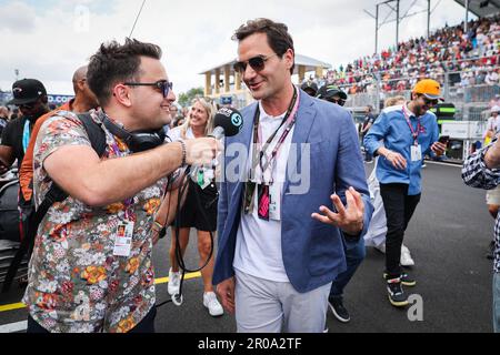 Roger Federer, Porträt während der Formel 1 Crypto.com des Miami Grand Prix 2023, 5. Runde der Formel-1-Weltmeisterschaft 2023 vom 05. Bis 07. Mai 2023 auf dem Miami International Autodrome, in Miami Gardens, Florida, Vereinigte Staaten von Amerika - Photo Antonin Vincent/DPPI Credit: DPPI Media/Alamy Live News Stockfoto