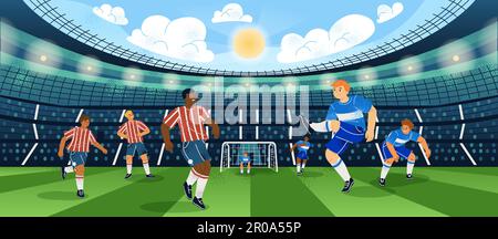 Fußballstadionspieler Stock Vektor