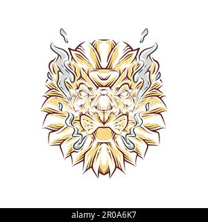lion head color vector illustration Stock Vektor