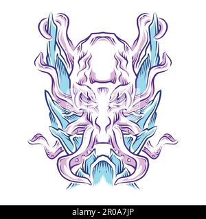 darstellung des tintenfisch-Farbvektors Stock Vektor