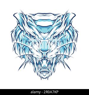 Farbvektordarstellung des tigerkopfes Stock Vektor