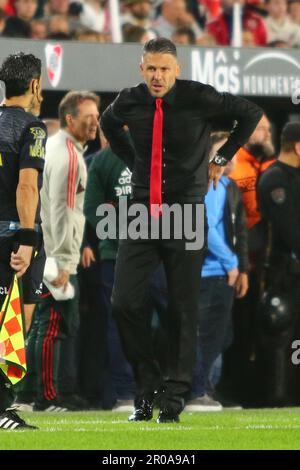 Buenos Aires, Argentinien, 7. Mai 2023, of River Plate während eines Derby für die 15. Runde des argentinischen Liga Profesional de Fútbol Binance Cup im Mas Monumental Stadium (Foto: Néstor J. Beremblum) Stockfoto