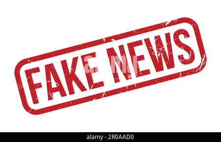 Gefälschte Nachrichten Gummistempel. Rote Fake News Gummi Grunge Stempel Siegel Vektor Illustration - Vektor Stock Vektor