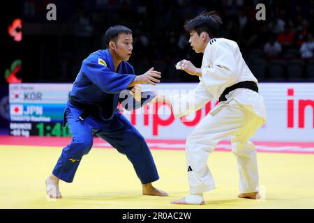 Ali Bin Hamad Al Attiyah Arena, Doha, Katar. 7. Mai 2023. (L-R) Naohisa Takato (JPN), Harim Lee (KOR), 7. MAI 2023 - Judo : World Judo Championships Doha 2023 Männer -60kg Bronze Medal Match in Ali bin Hamad Al Attiyah Arena, Doha, Katar. Kredit: Naoki Nishimura/AFLO SPORT/Alamy Live News Stockfoto