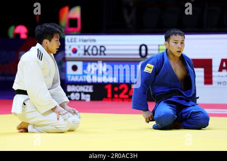 Ali Bin Hamad Al Attiyah Arena, Doha, Katar. 7. Mai 2023. (L-R) Harim Lee (KOR), Naohisa Takato (JPN), 7. MAI 2023 - Judo : World Judo Championships Doha 2023 Männer -60kg Bronze Medal Match in Ali bin Hamad Al Attiyah Arena, Doha, Katar. Kredit: Naoki Nishimura/AFLO SPORT/Alamy Live News Stockfoto