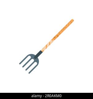 Gartenbau- und Gartenbaugeräte. Eine Harke. Flaches Design auf weißem Hintergrund. Vektordarstellung. Stock Vektor