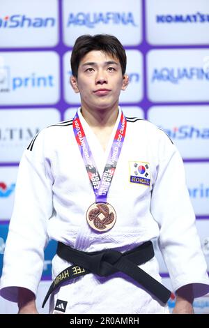 Ali Bin Hamad Al Attiyah Arena, Doha, Katar. 7. Mai 2023. Harim Lee (KOR), 7. MAI 2023 - Judo : World Judo Championships Doha 2023 Männer -60kg Preisverleihung in der Ali bin Hamad Al Attiyah Arena, Doha, Katar. Kredit: Naoki Nishimura/AFLO SPORT/Alamy Live News Stockfoto