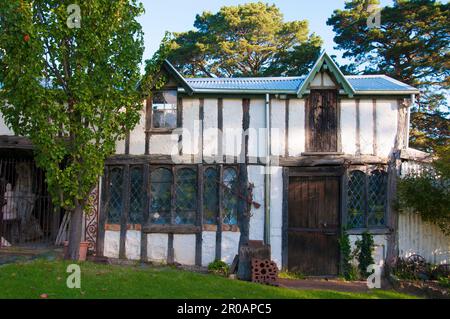 Die Künstlergemeinde Montsalvat wurde 1934 von Justus Jorgensen in Eltham, Melbourne, Australien, gegründet Stockfoto