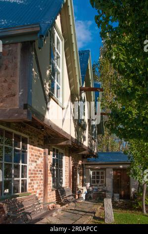 Die Künstlergemeinde Montsalvat wurde 1934 von Justus Jorgensen in Eltham, Melbourne, Australien, gegründet Stockfoto