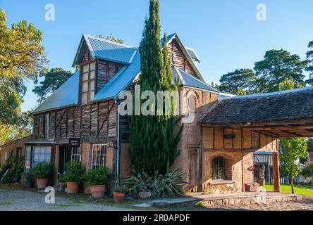 Die Künstlergemeinde Montsalvat wurde 1934 von Justus Jorgensen in Eltham, Melbourne, Australien, gegründet Stockfoto