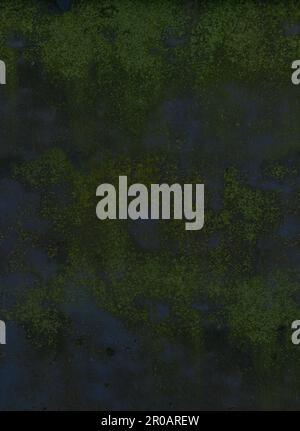 Alter moosiger Betonwandboden Stockfoto