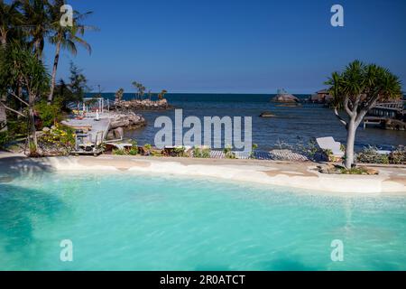 Swimmingpool des Rocks Beach Boutique Resort, Phu Quoc Insel, Phu Quoc, Vietnam, Asien Stockfoto