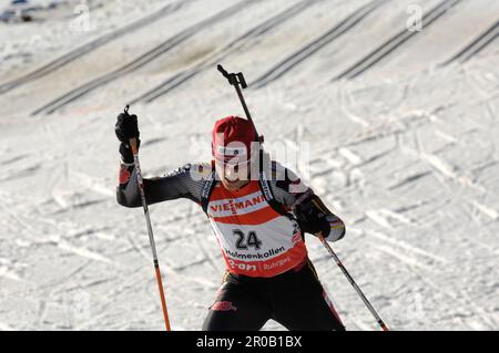 Carsten Pump, Aktion. Biathlon 15km Massenstart der Herren 16.3.2008 Stockfoto