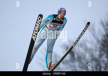 Martin Schmitt, Aktion.Skispringen Weltmeisterschaft in Willingen 17.2.2008 Stockfoto