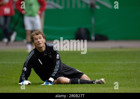 Jens Lehmann Torwart am Boden Fußball Länderspiel Freundschaftsspiel Deutschland - Weißrussland 2:2, 27.5.2008 Stockfoto