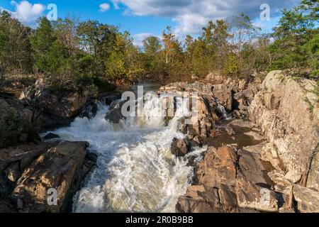 Great Falls Park am Potomac River Stockfoto