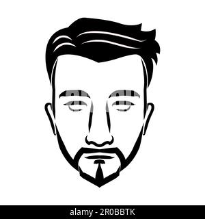 Linienzeichnung eines alten männlichen Gesichts. Gute Verwendung für Symbol, Icon, Avatar, Tattoo, T-Shirt-Design, Logo oder beliebiges Design Stock Vektor