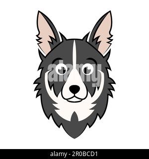 Farbbild des Hundekopfes von Border Collie. Gute Verwendung für Symbol, Maskottchen, Symbol, Avatar, Tattoo, T-Shirt-Design, Logo oder beliebiges designfarbbild von Borde Stock Vektor