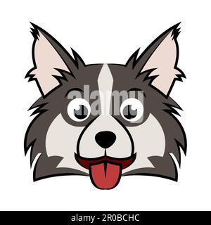 Farbbild des Hundekopfes. Gute Verwendung für Symbol, Maskottchen, Symbol, Avatar, Tattoo, T-Shirt-Design, Logo oder beliebiges Design Stock Vektor