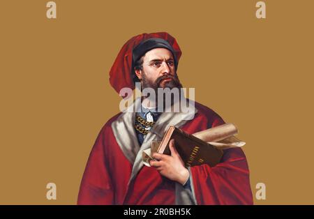 Marco Polo, c. 1254–1324, italienischer Händler, Forscher und Autor, digital bearbeitet Stockfoto