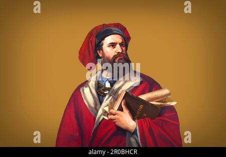 Marco Polo, c. 1254–1324, italienischer Händler, Forscher und Autor, digital bearbeitet Stockfoto
