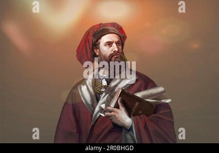Marco Polo, c. 1254–1324, italienischer Händler, Forscher und Autor, digital bearbeitet Stockfoto