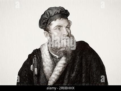 Marco Polo, c. 1254–1324, italienischer Händler, Forscher und Autor, digital bearbeitet Stockfoto